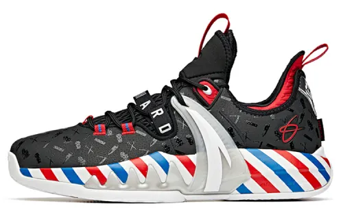 Anta Anta GH2 Barber Shop Low Top Practical Basketball Shoes Men's Black White Red
