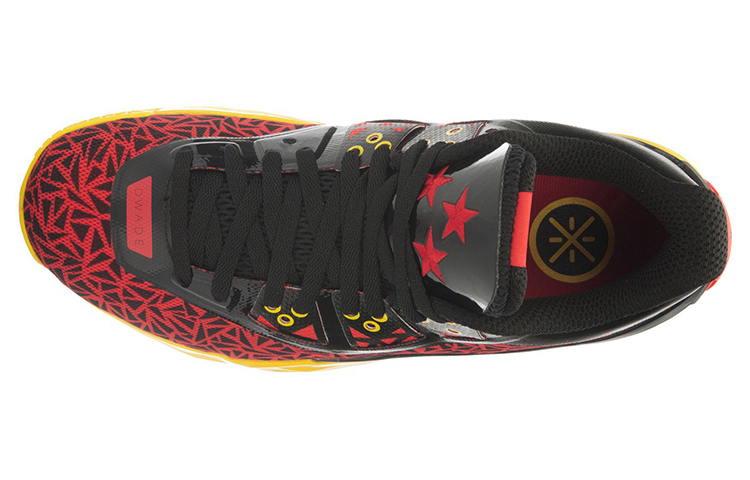 Li Ning WOW 4 Basketball Shoes Unisex Mid Top Red/Black/Yellow