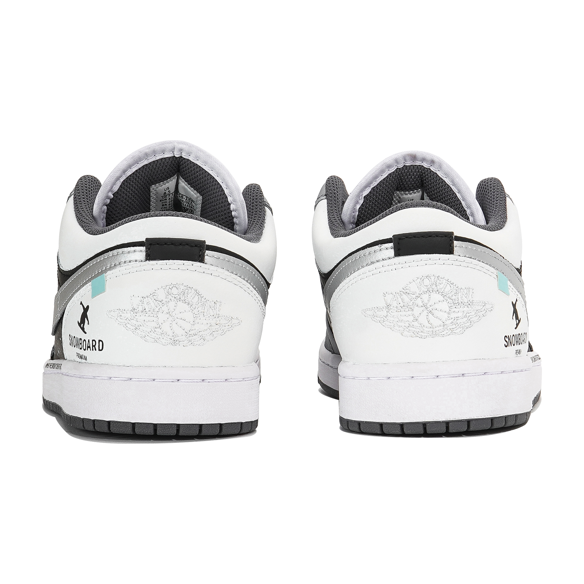 Jordan Air Jordan 1 Slip Resistant Abrasion Resistant Low top Vintage Basketball Shoes Unisex White Gray Black