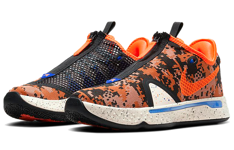 Кроссовки Nike PG 4 (черно-оранжевые) — фото 3