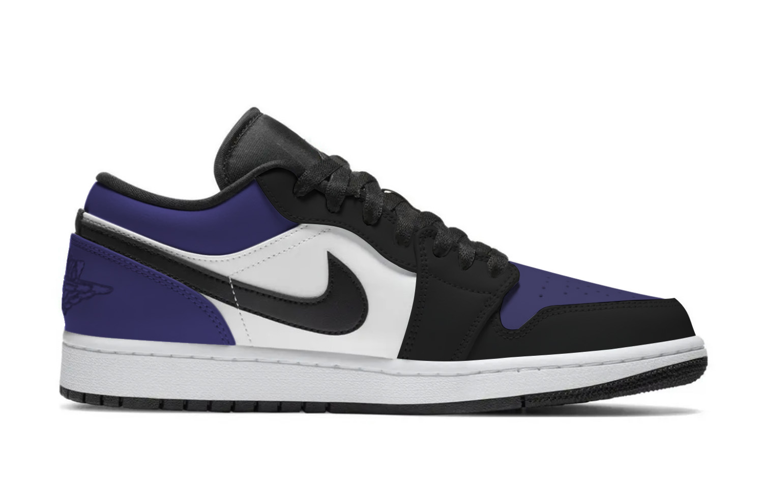 Jordan Air Jordan 1 Reverse, Shopping Bag Abrasion Resistant Low top Vintage Basketball Shoes Unisex Black Purple