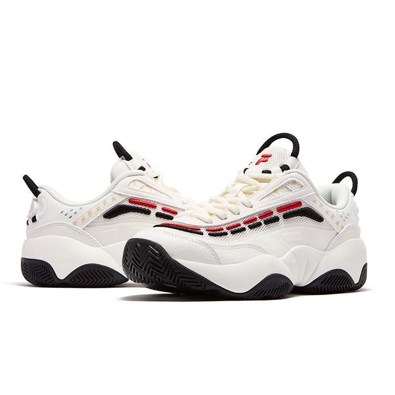 FILA FUSION FIRE Flame Shoes Fashion Coverage Low top Vintage Basketball Shoes Women’s White Black