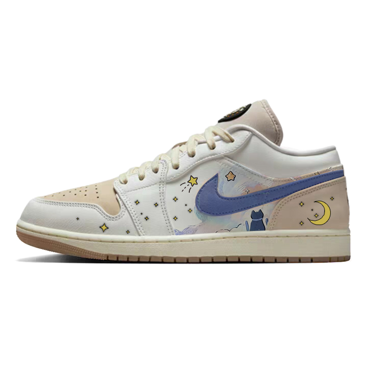 Jordan Air Jordan 1 Vintage Basketball Shoes Unisex Low Top White/Brown