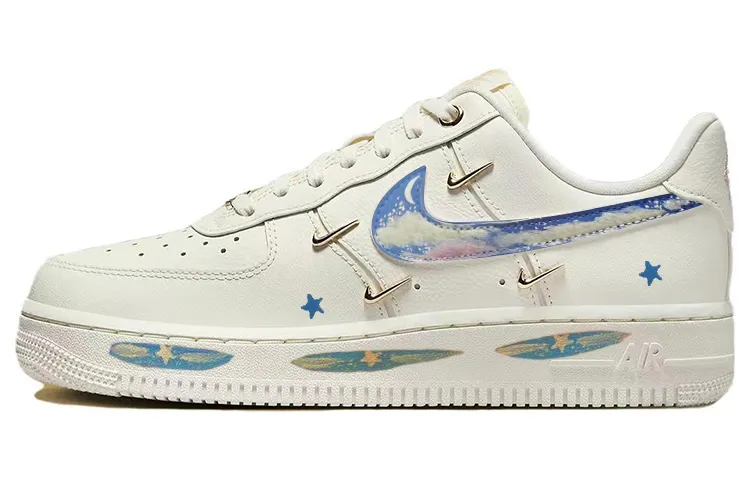 Nike Air Force 1 Skateboard Shoes Women's Low Top Gold/White