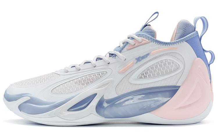 XTEP Battle 2 Cushioning Abrasion Resistant Rebound Low top Basketball Shoes Men’s White Pink Purple
