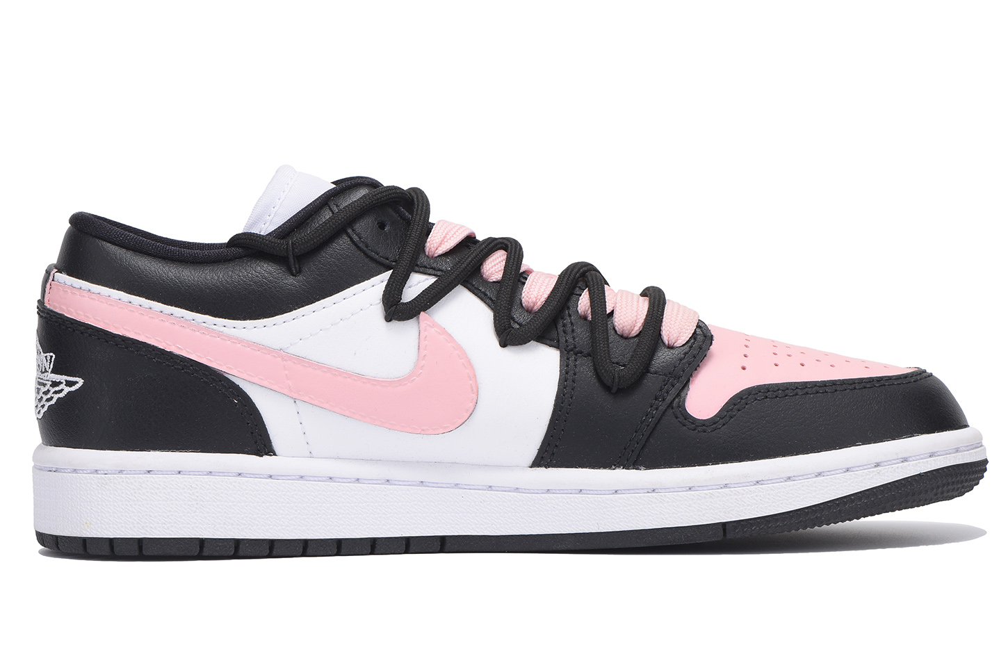 Jordan Air Jordan 1 Slip Resistant Abrasion Resistant Low top Vintage Basketball Shoes Women’s Black Pink
