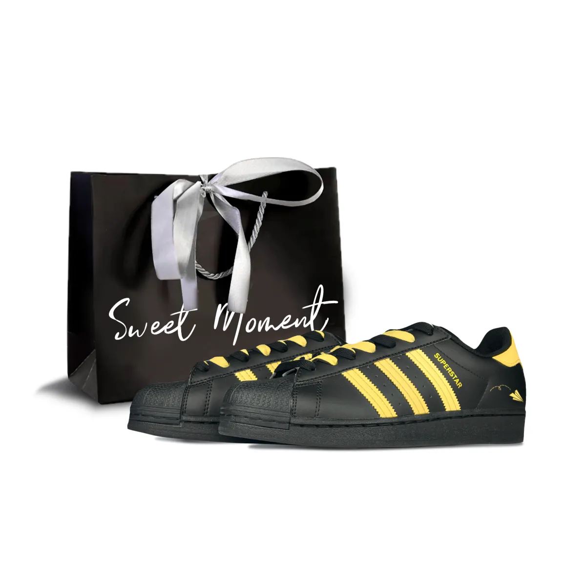 Adidas Originals SUPERSTAR Skateboard Shoes Unisex Low Top Black Yellow