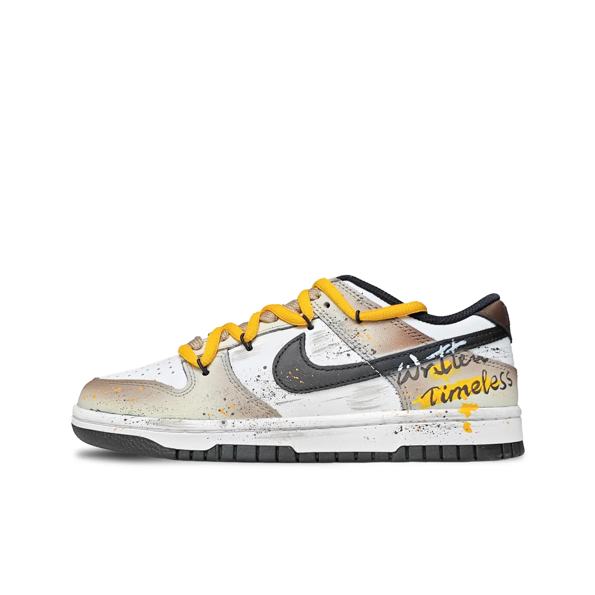 Nike Dunk Slip Resistant Abrasion Resistant Low top Skateboard Shoes Unisex Brown White