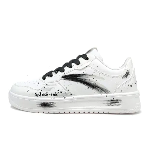 Anta Easy Abrasion Resistant Lightweight Low top Skateboard Shoes Unisex White Black