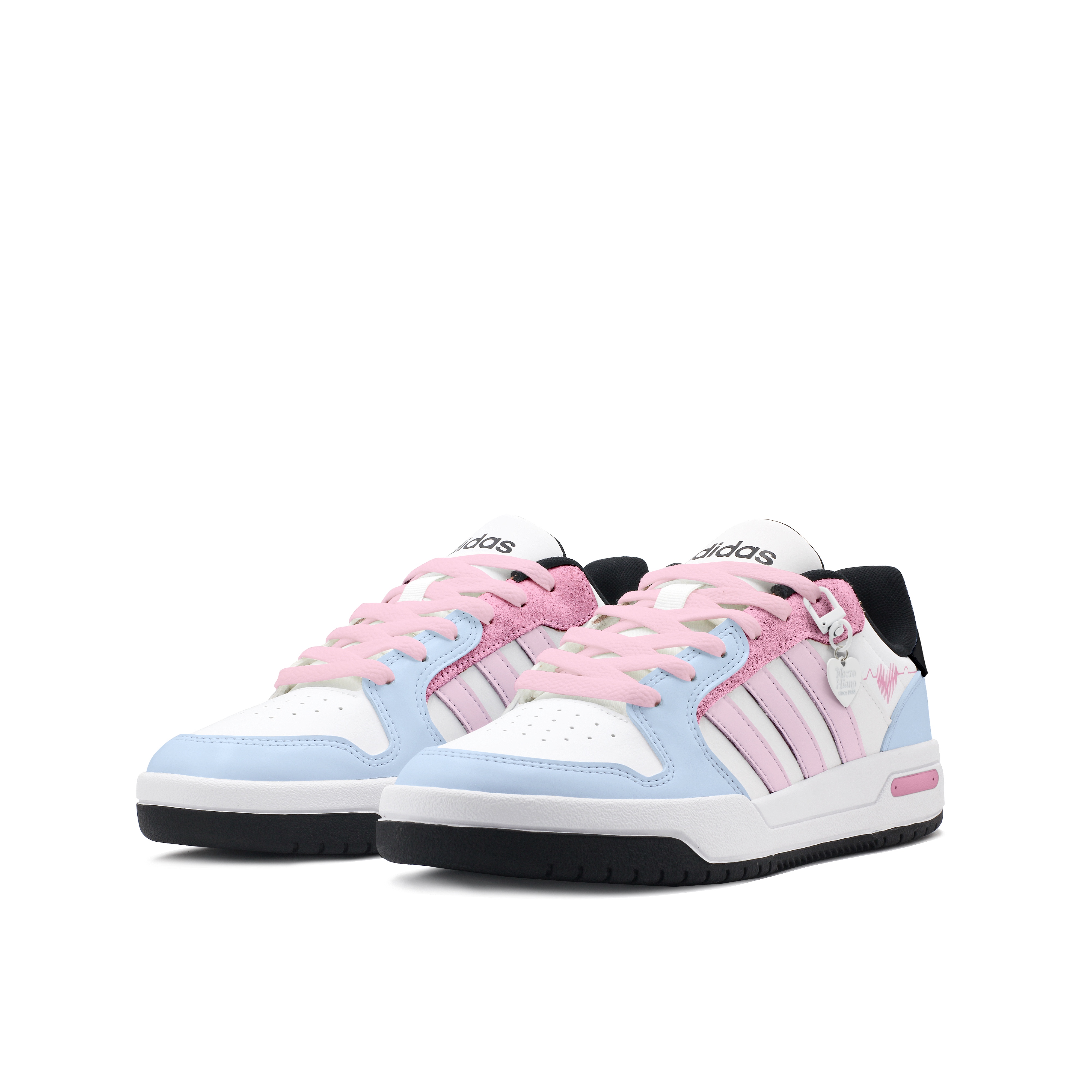 Adidas Neo Entrap Slip Resistant Abrasion Resistant Low top Vintage Basketball Shoes Women’s Blue Pink