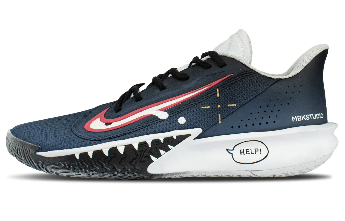 Nike Precision 7 Abrasion Resistant Abrasion Resistant Low top Basketball Shoes Men's Dark Blue