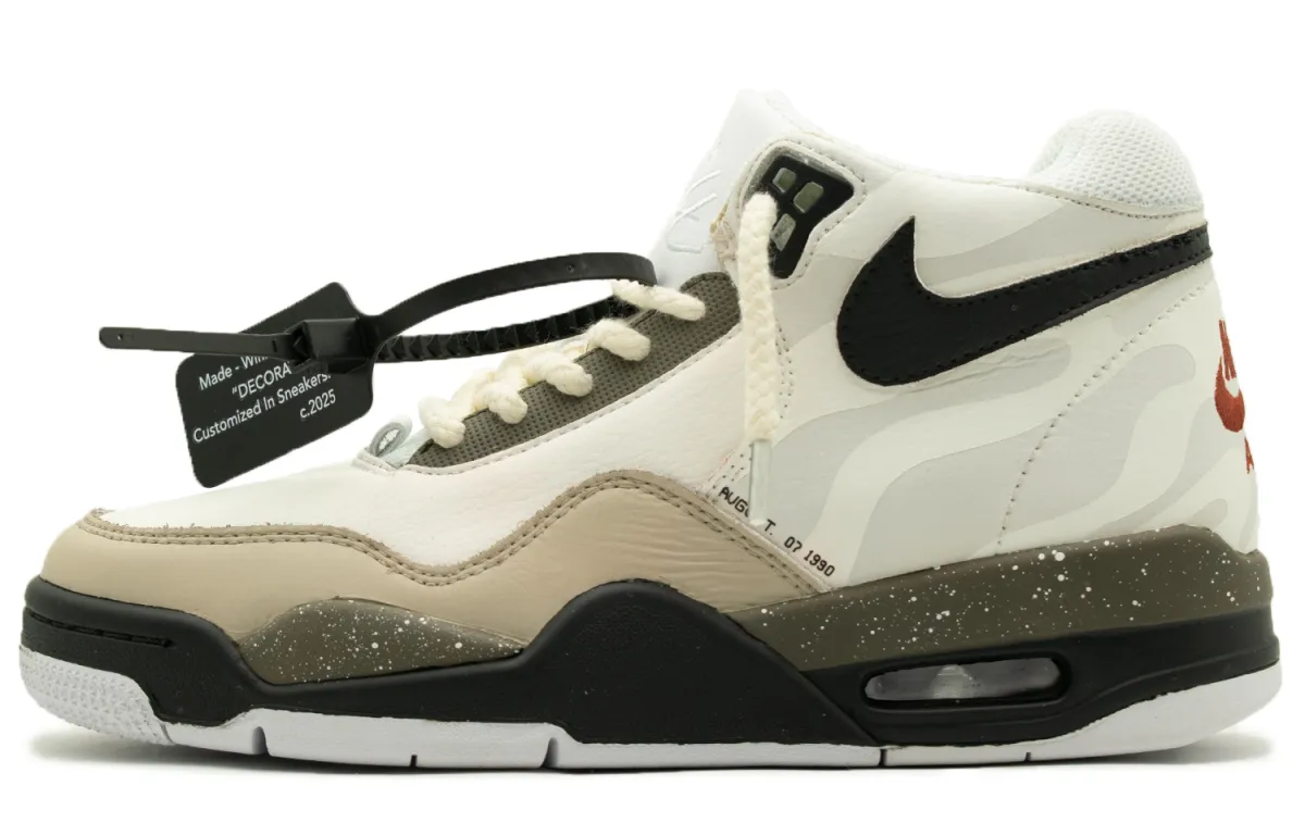 Nike Flight Legacy Valley WS Mid top Vintage Basketball Shoes Unisex Black White Brown