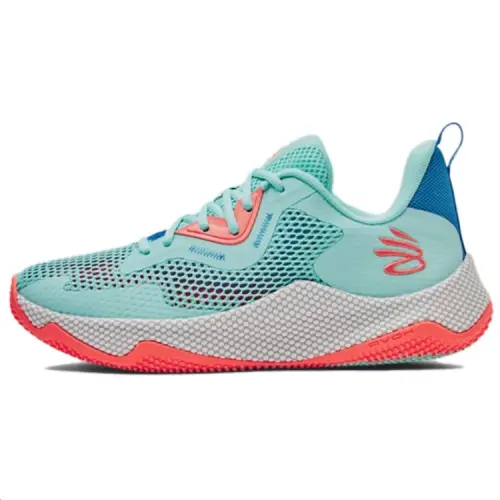 Under Armour Hovr Splash 3 Slip Resistant Breathable Lightweight Cushioning Low top Basketball Shoes Men's Cyan