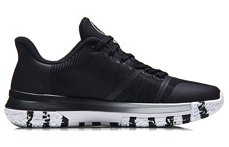 Li Ning Basketball Shoes Unisex Low Top Black/White