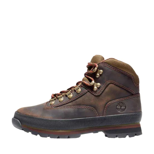Timberland Euro Hiker Leather Abrasion Resistant Abrasion Resistant Low top Mountaineering Shoes Women's Dark Brown