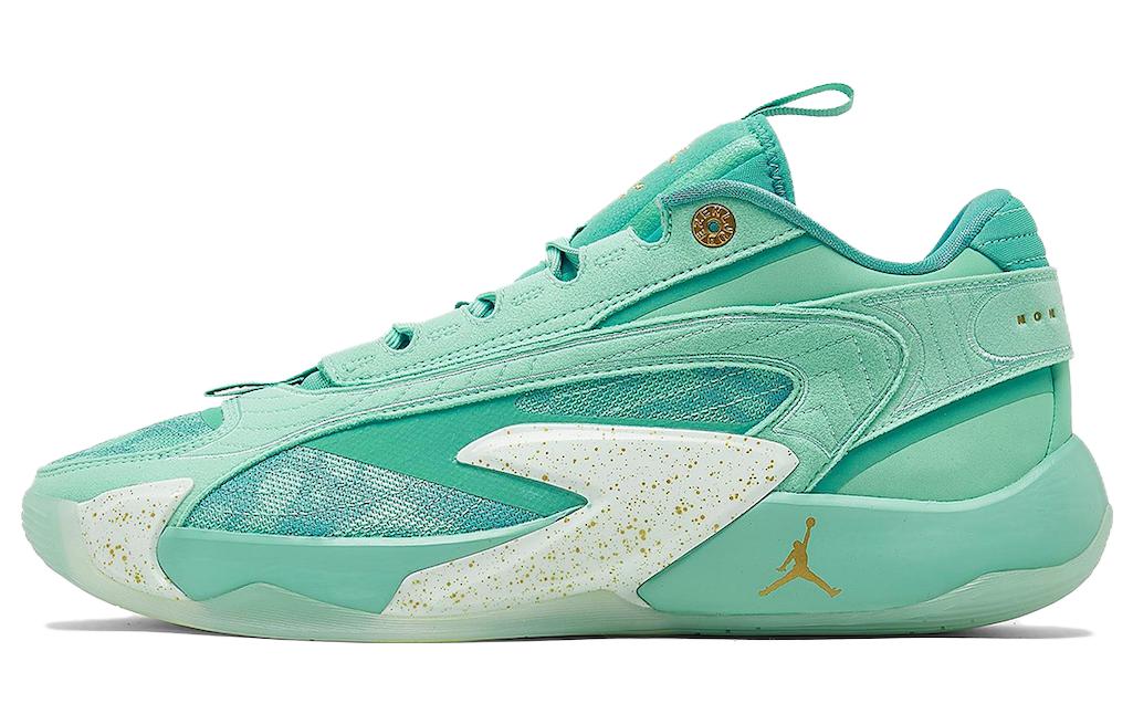 Jordan Luka 2 Doncic 2nd generation \"Tropical Twist\" round-toe lace-up, wear-resistant and breathable, low-top basketball shoes, same style for men and women, green, domestic version