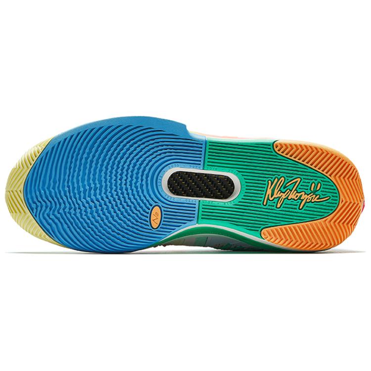 Anta KT10 Slip Resistant Abrasion Resistant Support Mid top Basketball Shoes Men’s Green Pink Blue