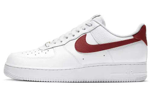 Nike Air Force 1 Team Red Classic Retro Style Low Top Shoes Men's White and Red