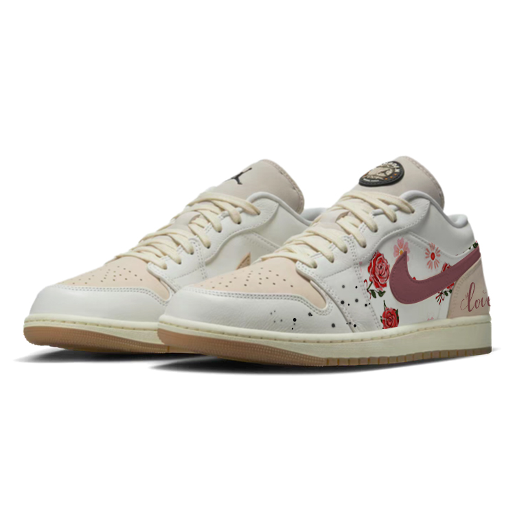 Jordan Air Jordan 1 Vintage Basketball Shoes Unisex Low Top White/Brown