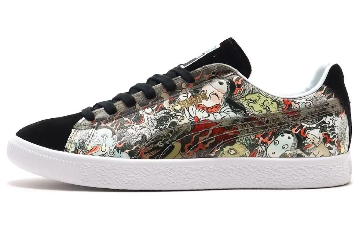 Three Tides Tattoo X Atmos x PUMA Suede Fleeting World Illustration Cushioning Abrasion Resistant