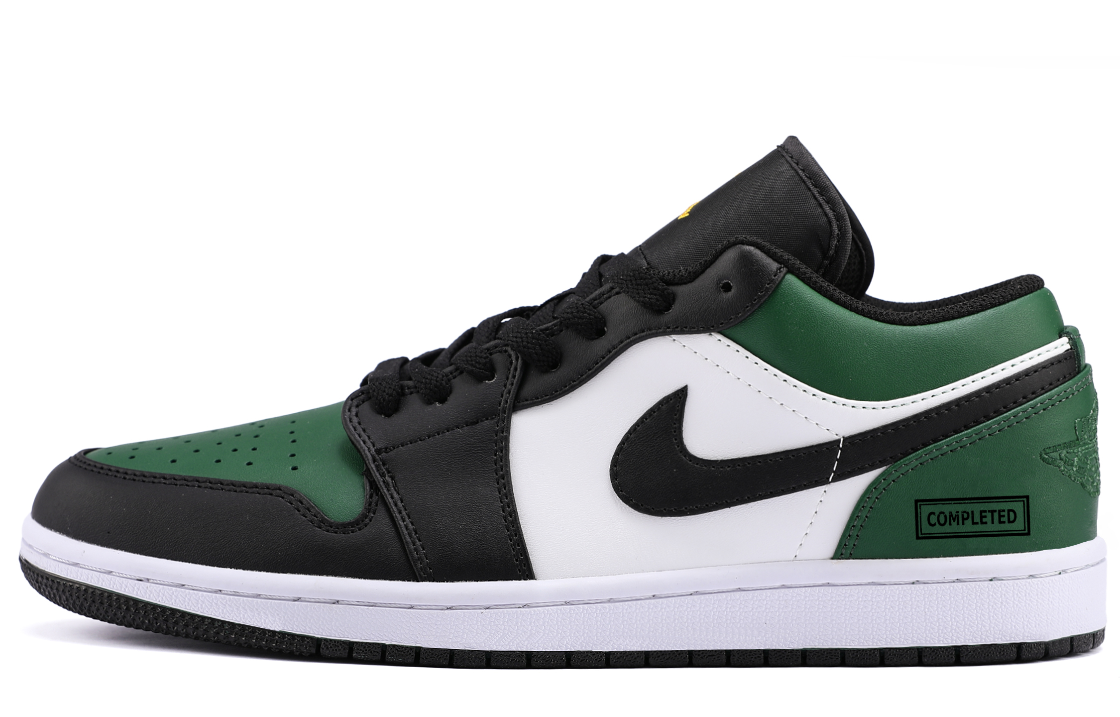 Jordan Air Jordan 1 Lightweight Height Increasing Low top Vintage Basketball Shoes Unisex Black Green