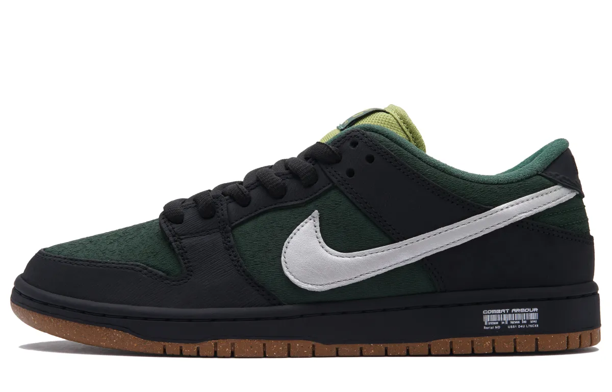 Nike Dunk Green Snake Slip Resistant Abrasion Resistant Low top Skateboard Shoes Unisex Black Green