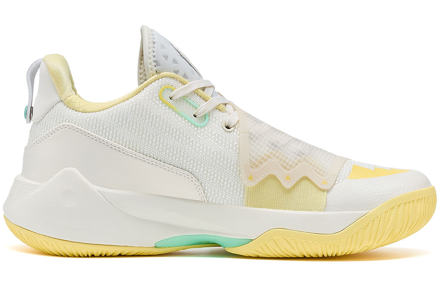 PEAK Magic Horse 1.0 Cushioning Slip Resistant Abrasion Resistant Low top Basketball Shoes Men’s White Yellow
