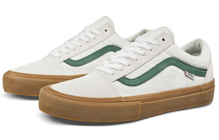 Кеды Vans Old Skool Pro (бело-зеленые) — фото 3