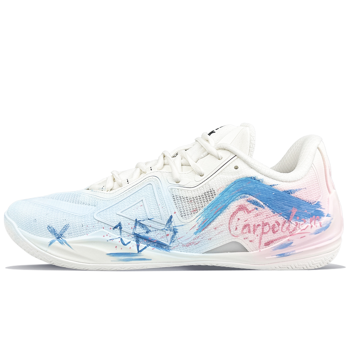 PEAK Wushuang Cushioning Slip Resistant Abrasion Resistant Coverage Low top Basketball Shoes Men’s White Blue