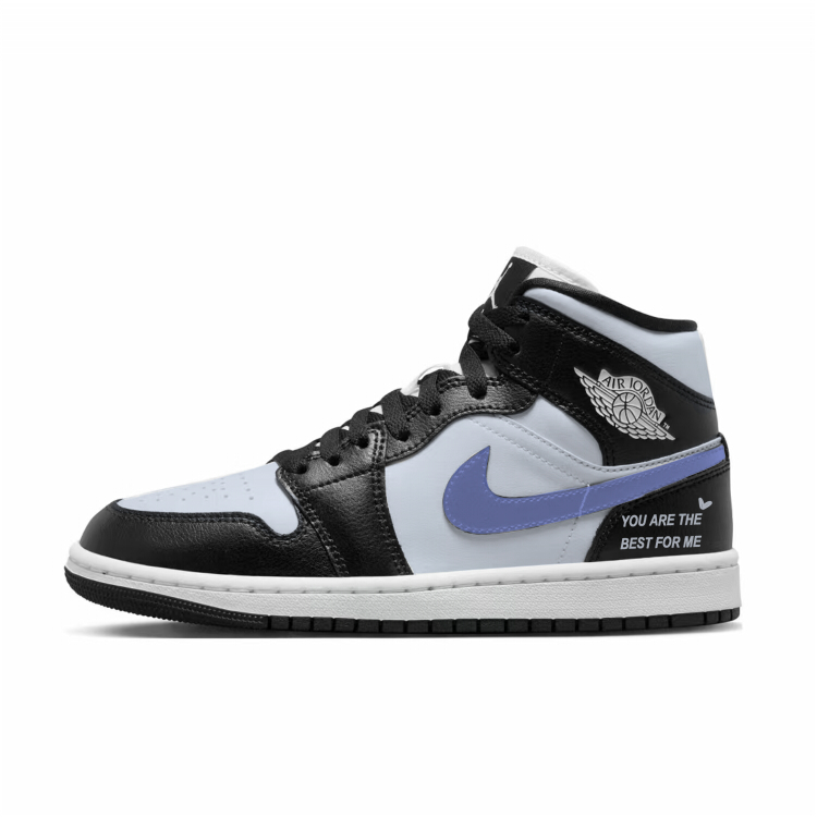 Jordan Air Jordan 1 Abrasion Resistant Mid top Vintage Basketball Shoes Women’s Black White