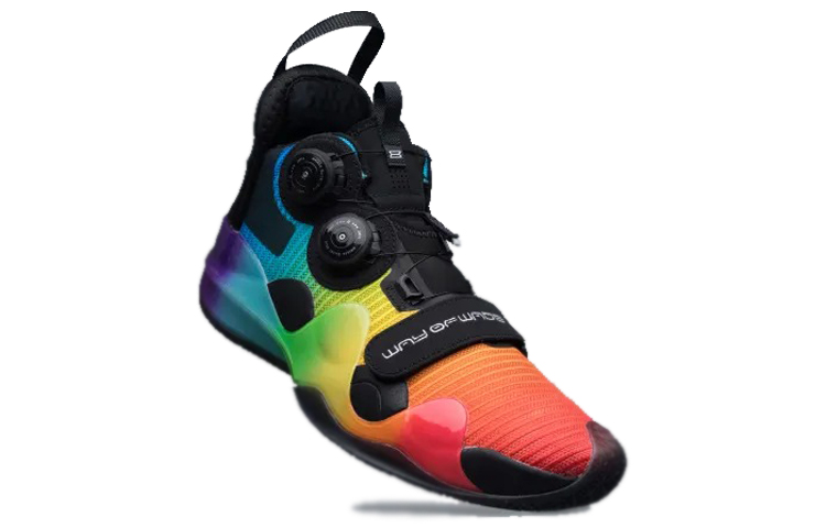 Li Ning WOW 8 Way Of Wade 8 Slip Resistant Coverage Support Rebound Mid top Basketball Shoes Men’s Rainbow