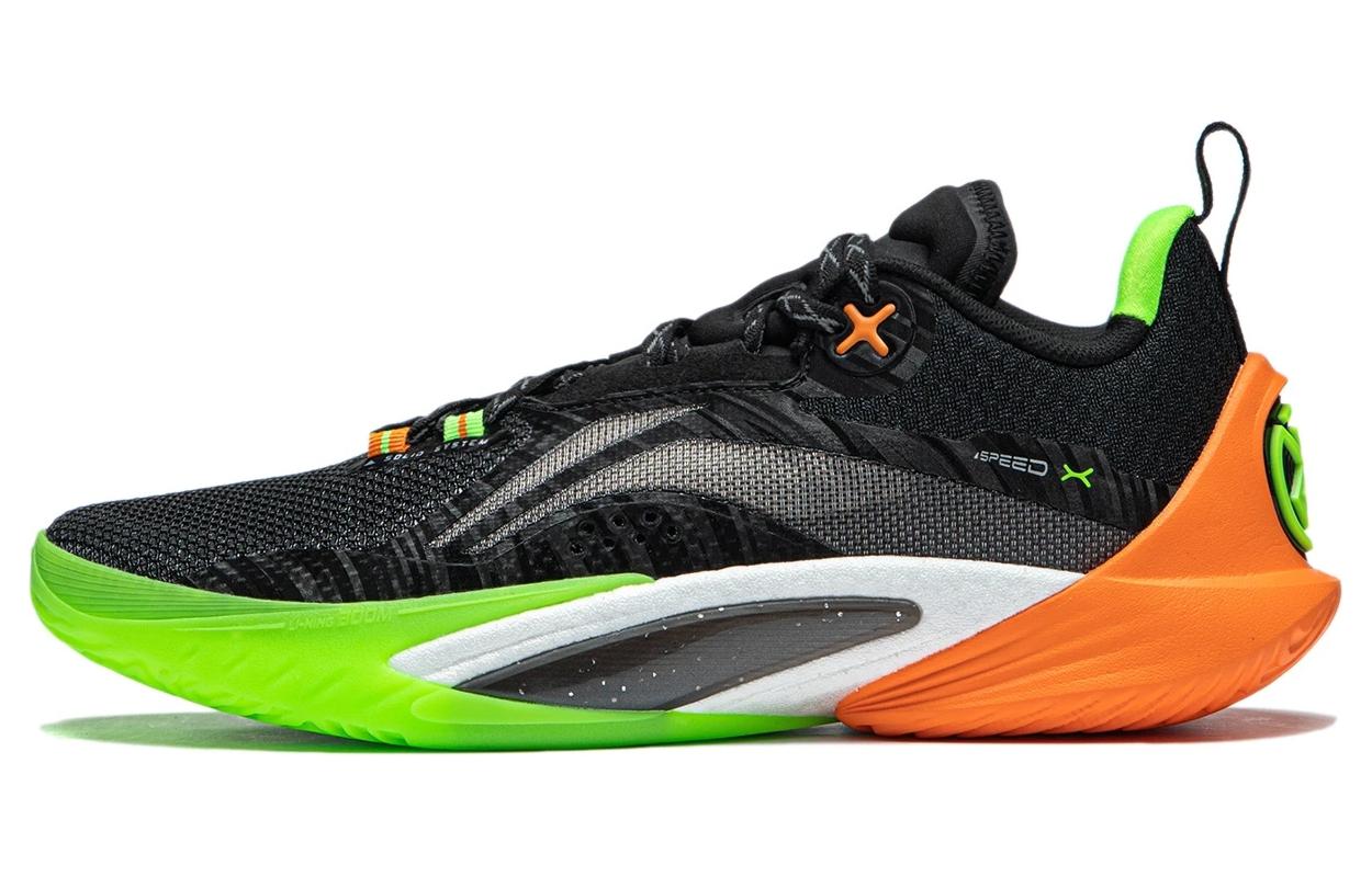 Li Ning Speed 10 Basketball Shoes Men’s Low Top Black Green Orange