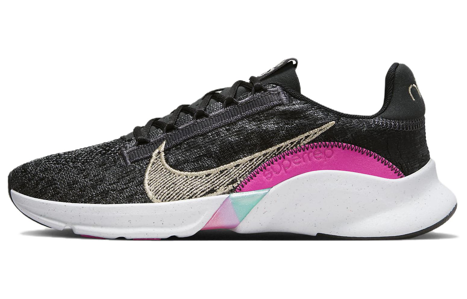 Nike SuperRep Go 3 Flyknit Next Nature Premium 'Black Fireberry Gold' Women's