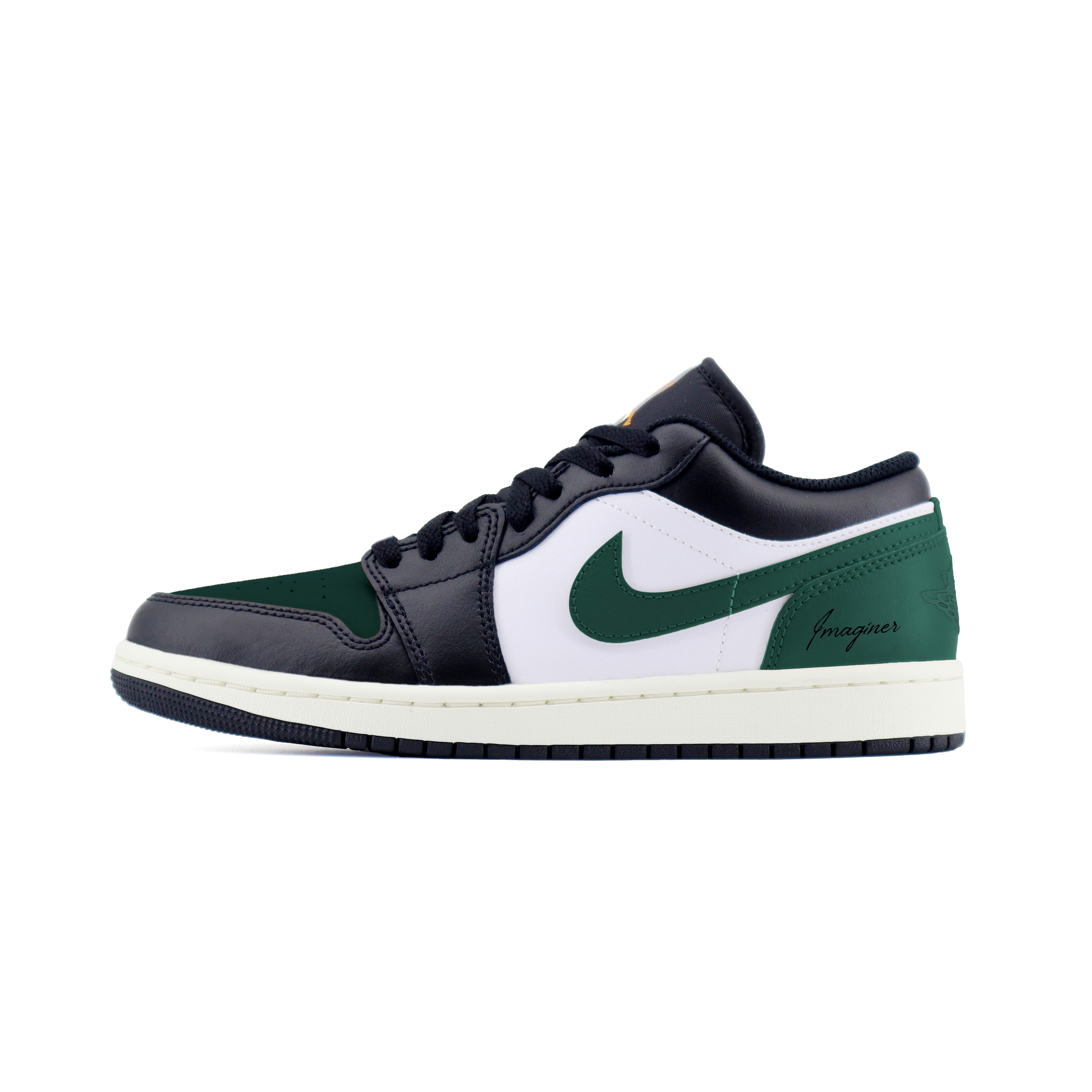 Jordan Air Jordan 1 Low Abrasion Resistant Low top Vintage Basketball Shoes Unisex Black Green
