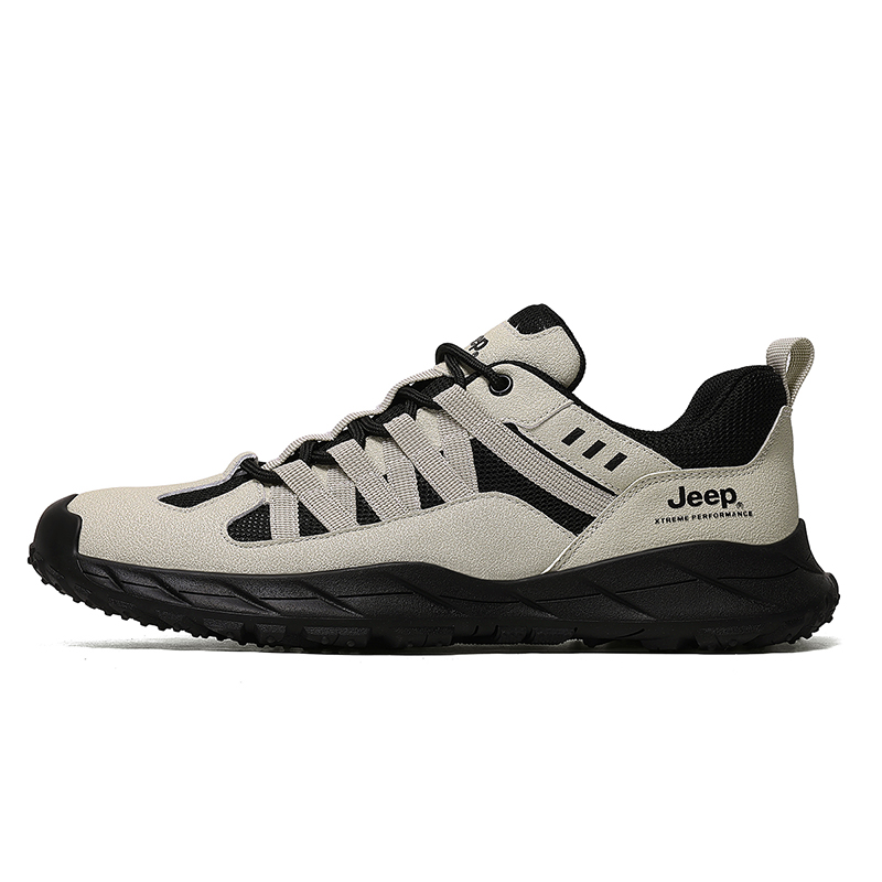Jeep Textile, Synthetic Leather Low top Hiking Shoes Men’s Black Sand