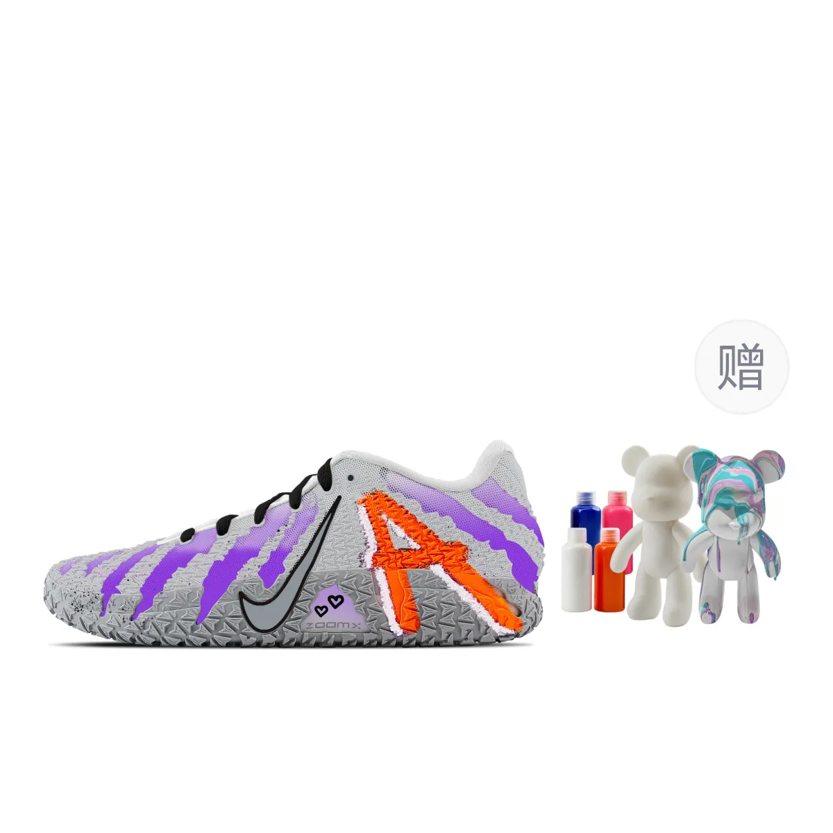 Nike Ja Morant 3 Purple Mist, Fluid Bear Abrasion Resistant Low top Basketball Shoes Unisex Purple Gray