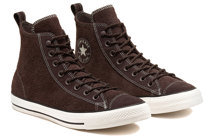 Кеды Converse Chuck Taylor All Star Suede High Top (коричнево-красные) — фото 3