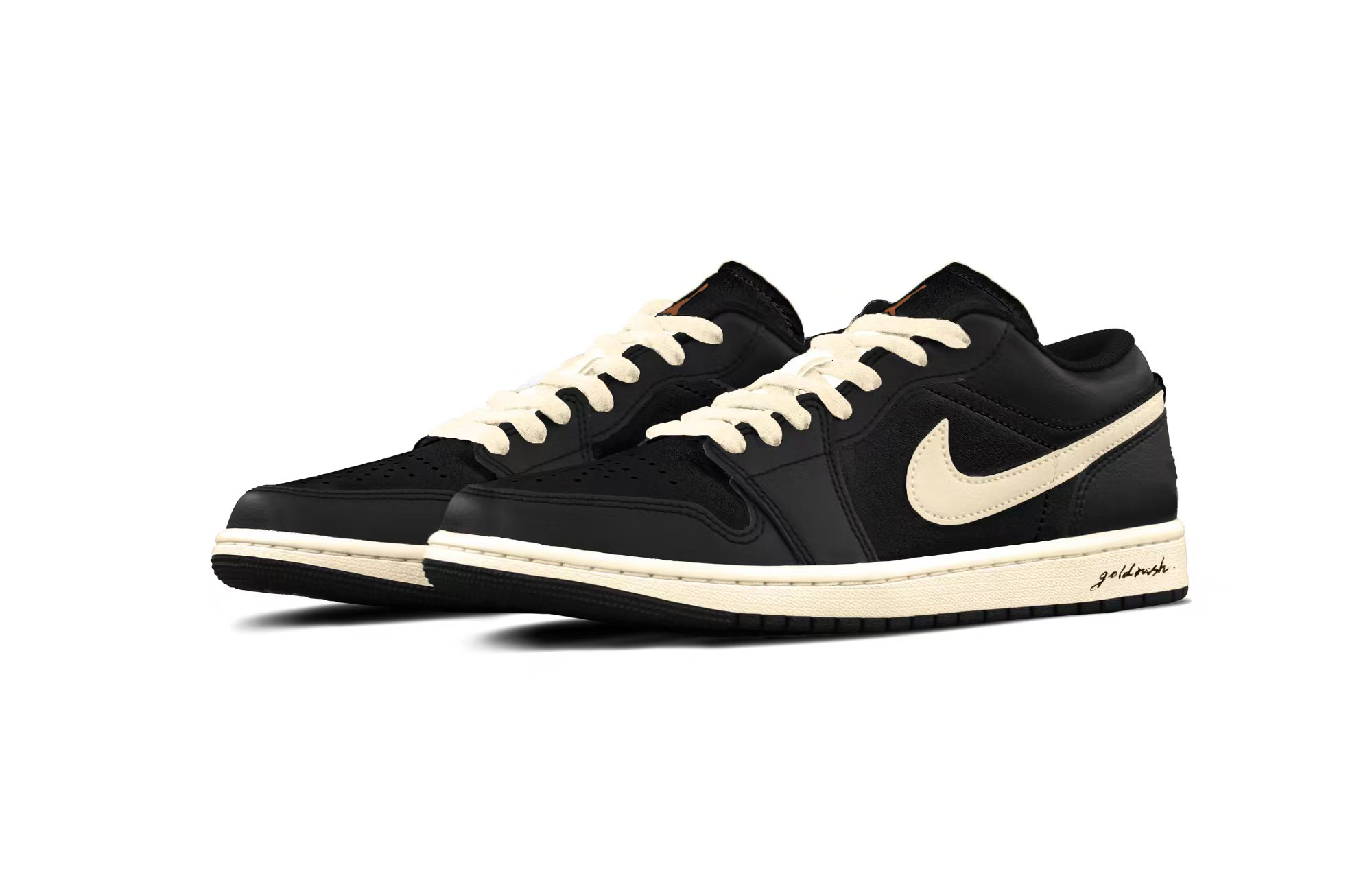 Jordan Air Jordan 1 Black Rice Toes Cushioning, Wear Resistant Low top Vintage Basketball Shoes Unisex Black