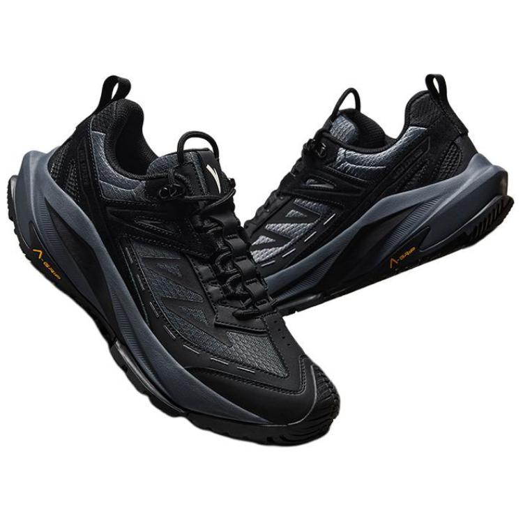 Anta Tracker Textile, Synthetic Leather Slip Resistant Abrasion Resistant Low top Mountaineering Shoes Men’s Black