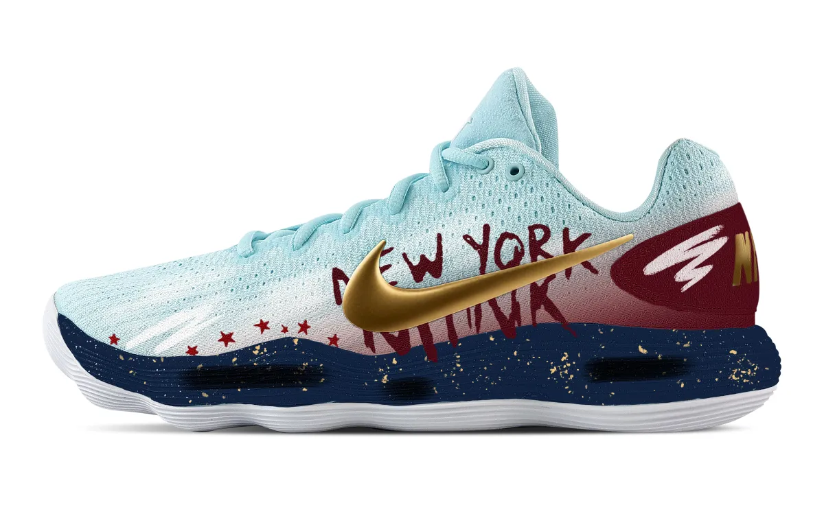 Nike Hyperdunk 2017 Champion Stellar Orbit Cushioning Support Low top Basketball Shoes Men's Blue Red
