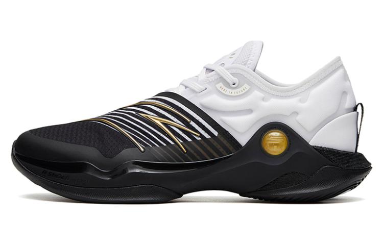 Anta Skyline 1 Low Triumph Slip Resistant Abrasion Resistant Low top Basketball Shoes Men's White Black Gold