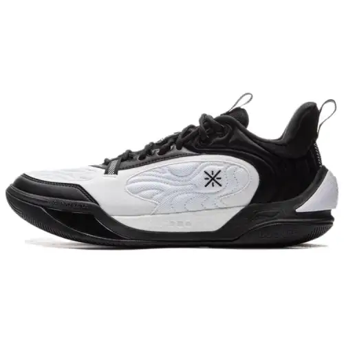 Li Ning Cushioning, Wear Resistant Low top Basketball Shoes Men's White Black