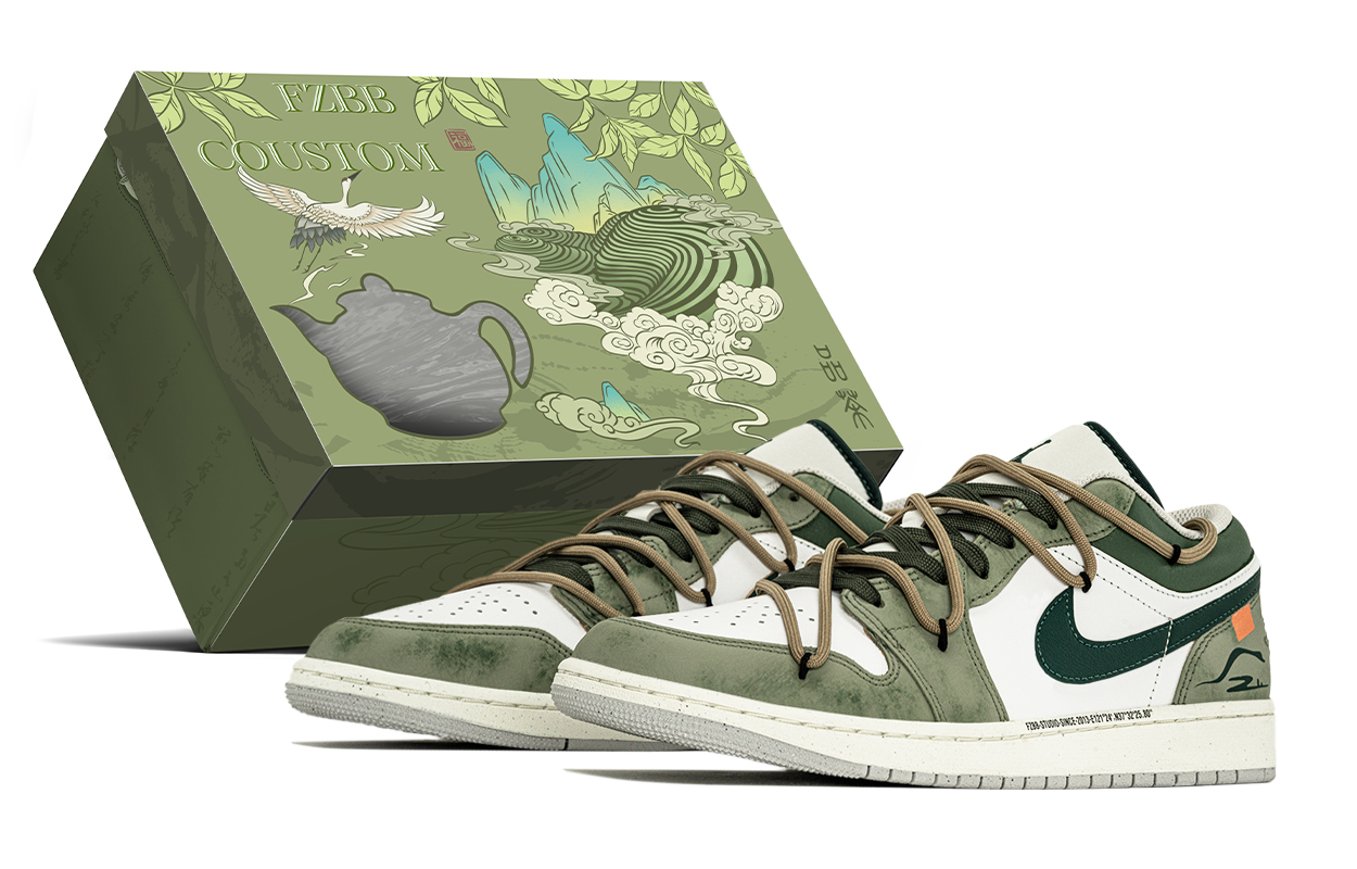 Jordan Air Jordan 1 Abrasion Resistant Abrasion Resistant Low top Vintage Basketball Shoes Men’s Green White