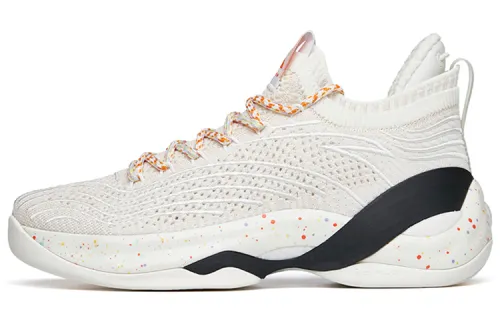 Anta KT7 Low Nitrogen Technology Fabric Synthetic Leather TPU Shock Absorbing Anti-Slip Wear Resistant Breathable Wrapped Support Low-top Basketball Shoes Men's White Gray