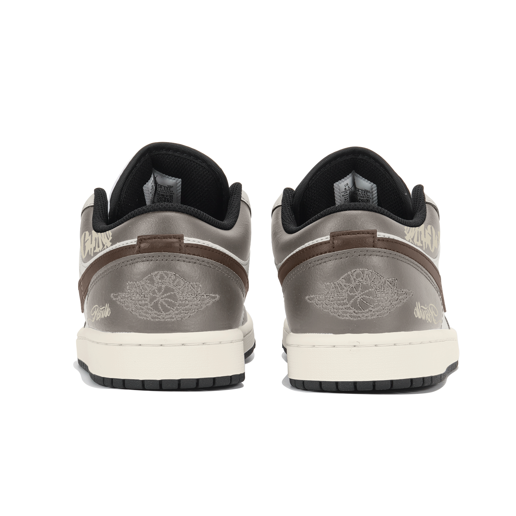 Jordan Air Jordan 1 Chocolate Pie Comfortable Abrasion Resistant Abrasion Resistant Low top Vintage Basketball Shoes