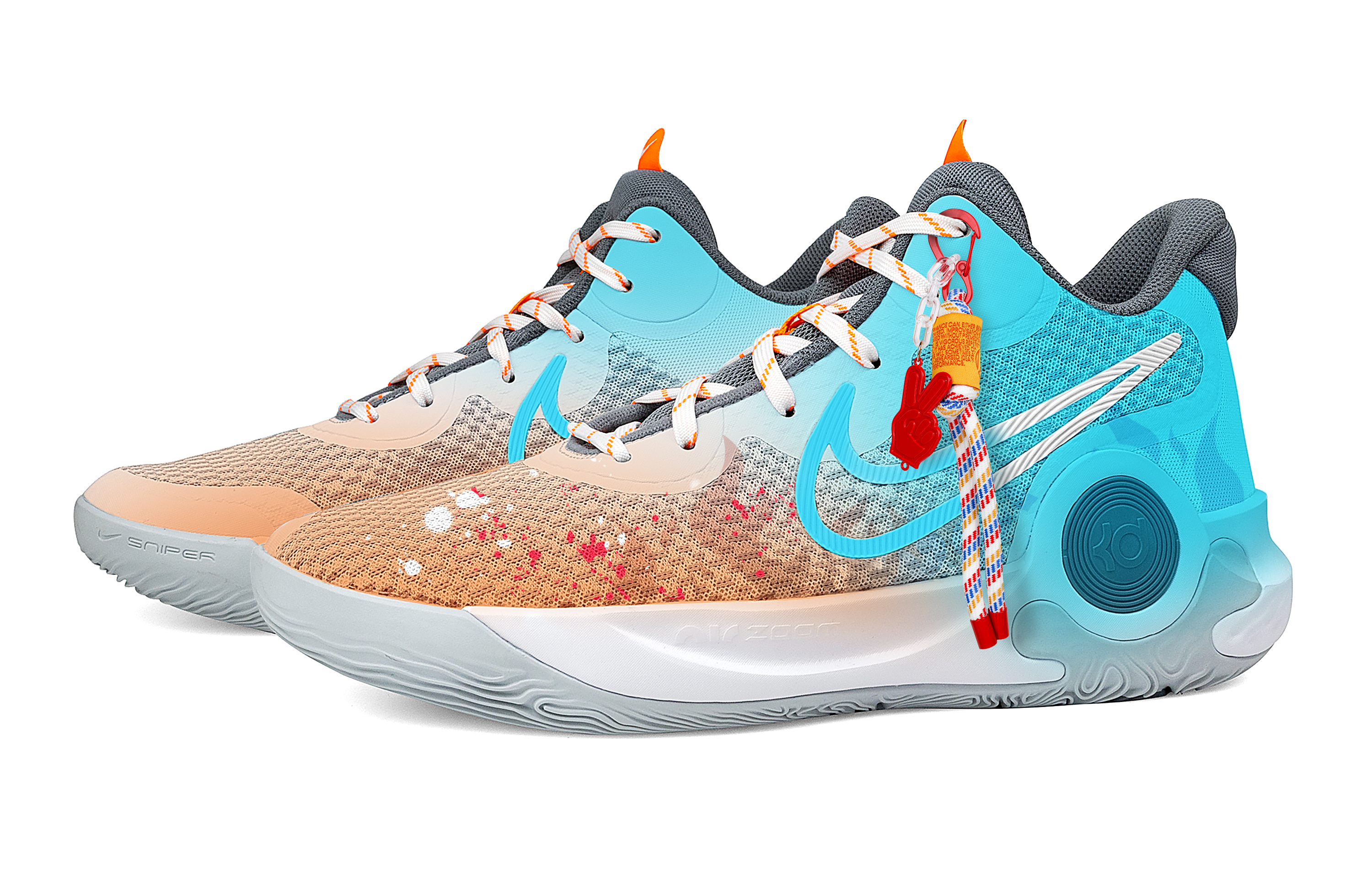 Nike KD Trey 5 IX Cushioning Slip Resistant Abrasion Resistant Impact Resistant Mid top Basketball Shoes Unisex Cyan