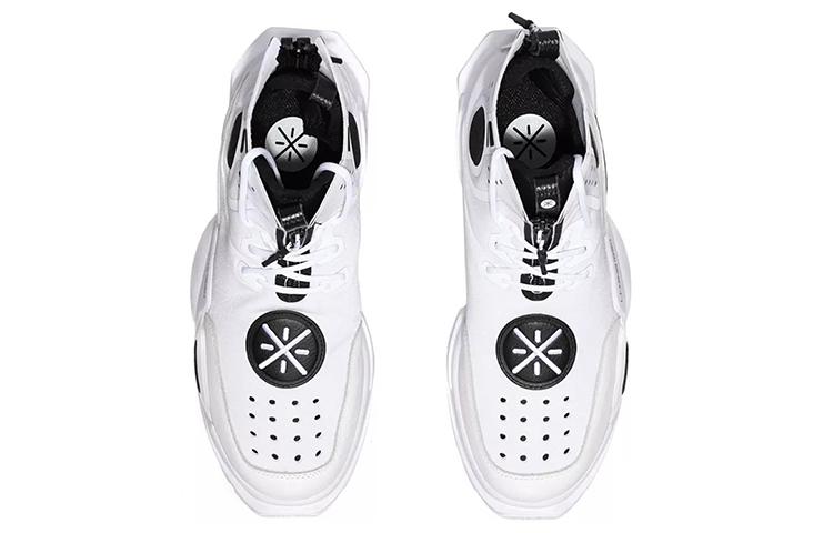 Li Ning Reburn New York Fashion Week Runway Cushioning Slip Resistant High top Vintage Basketball Shoes Men’s White