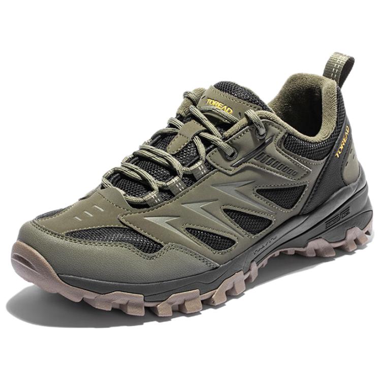 TOREAD Slip Resistant And Breathable Low top Hiking Shoes Men’s Green Black