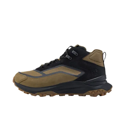 Timberland Motion Access Textile, Leather Waterproof Support Lightweight Rebound Mid top Hiking Shoes Men's Olive Green