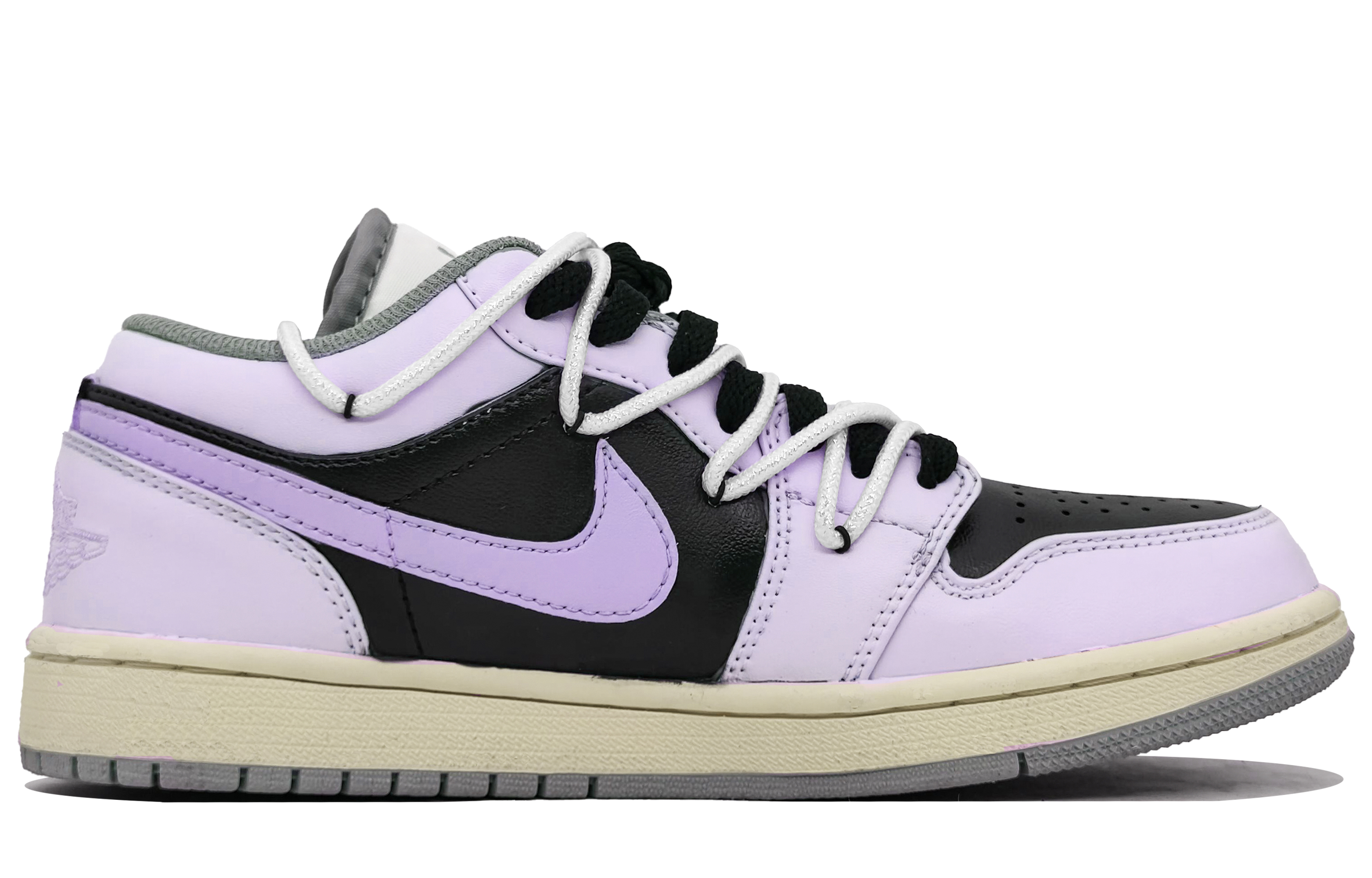 Jordan Air Jordan 1 Cushioning Low top Vintage Basketball Shoes Unisex Romantic Purple